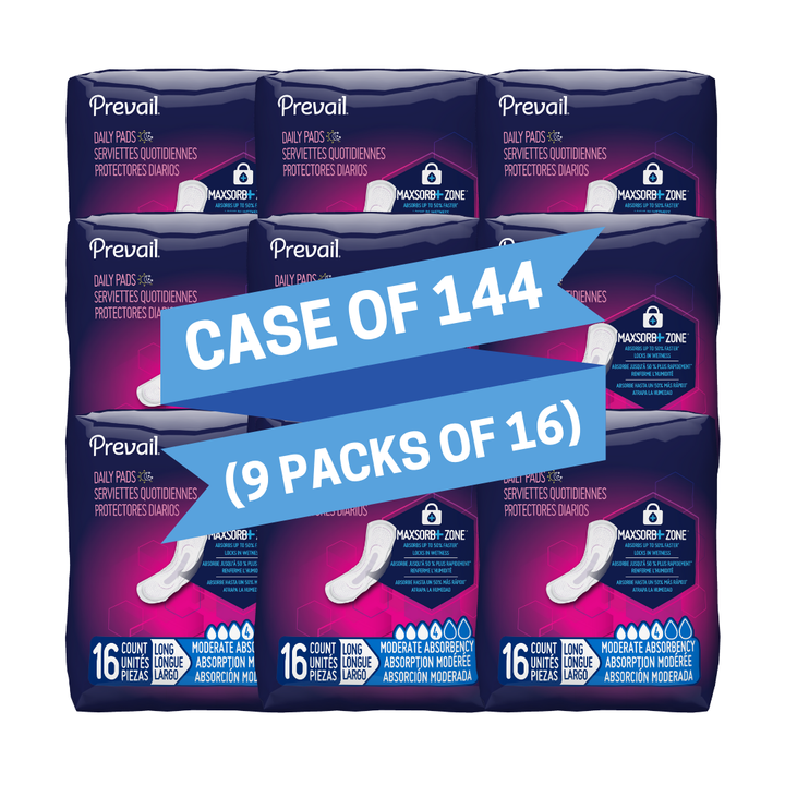 Prevail® Moderate Long Bladder Control Pads - 11"