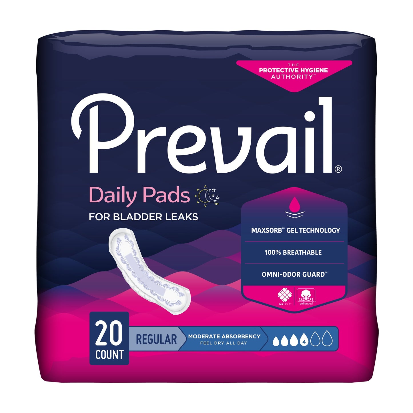 Prevail® Moderate Bladder Control Pads - 9.25"