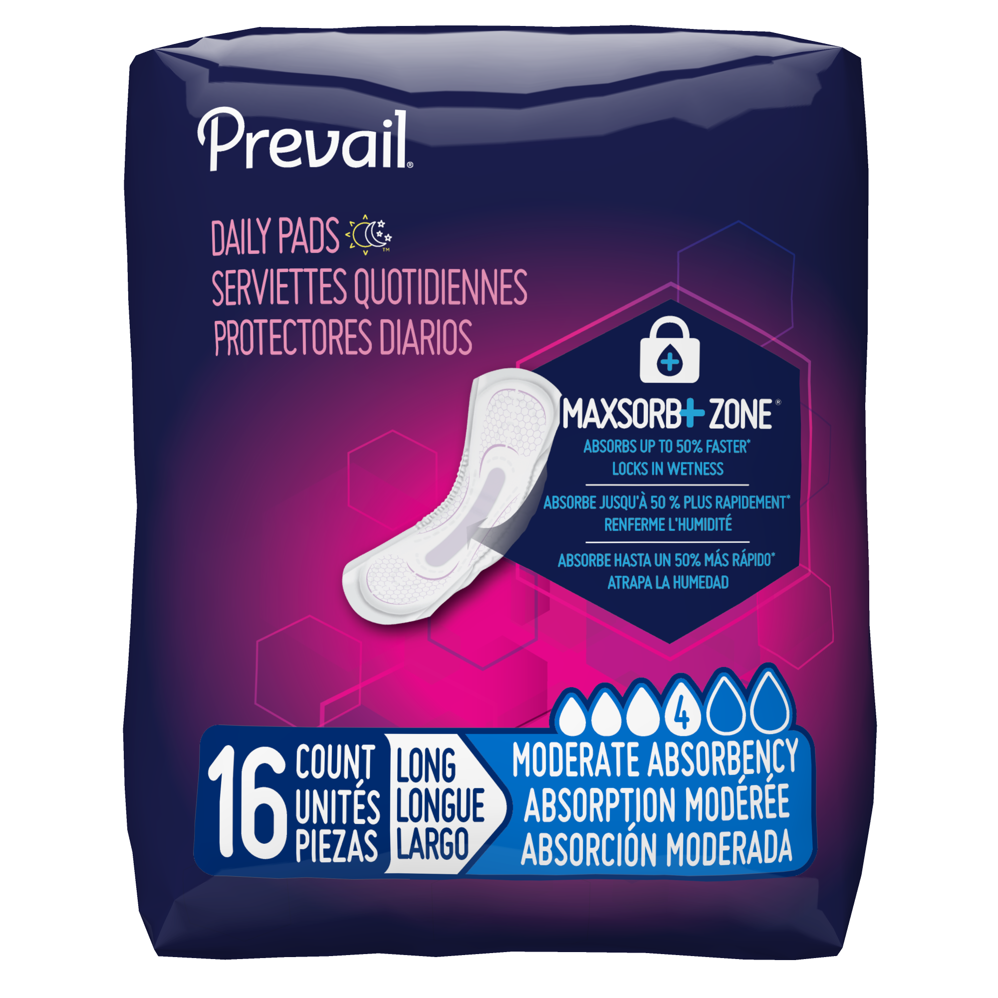 Prevail® Moderate Long Bladder Control Pads - 11"