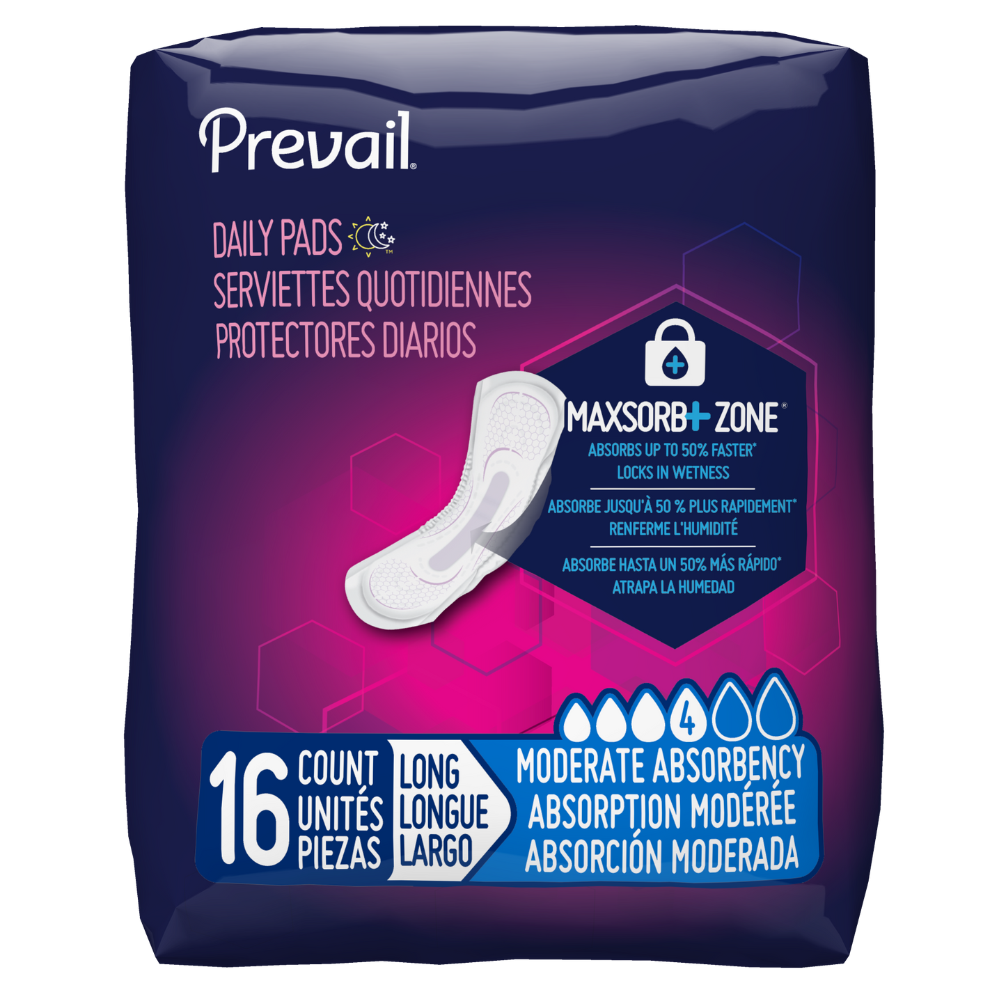 Prevail® Moderate Long Bladder Control Pads - 11"